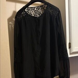 Rebecca Taylor Black Lace Blouse
